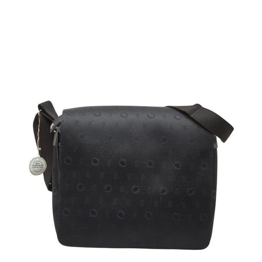 Hunting World Canvas Leather Shoulder Bag Black